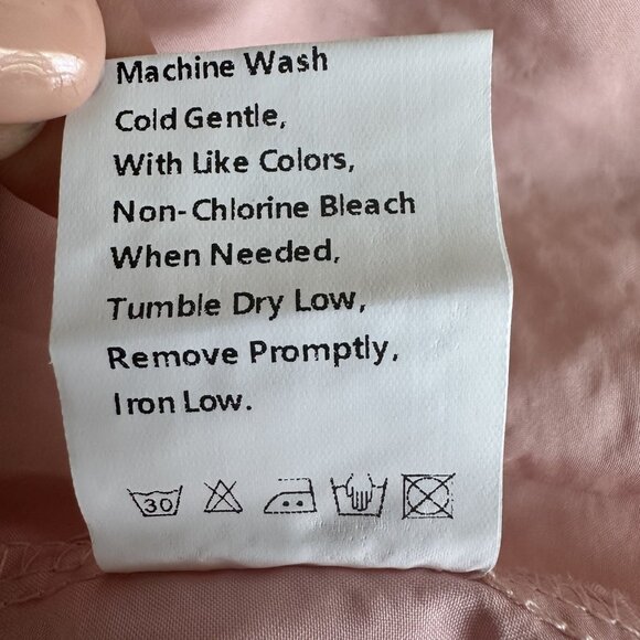 PrettyGarden Blouse‎ Womens XL Peachy Pink Eyelet Button Down L/S Boho Cottage - Picture 9 of 12